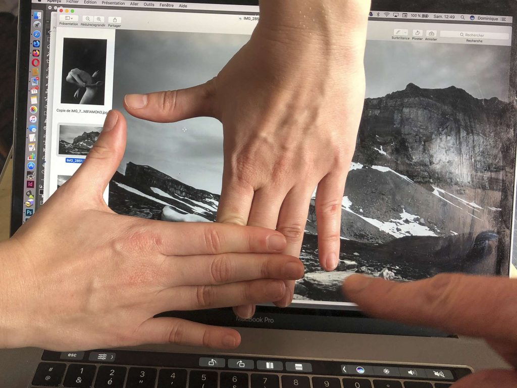 Préparation d'une photographie pour un tirage en photogravure. Approche du travail artistique.